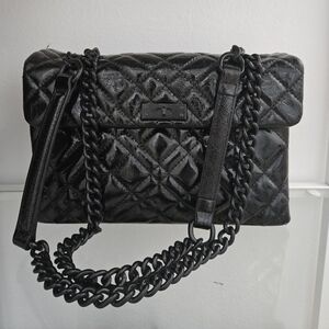 Elegant Black Kurt Geiger Quilted Chain Shoulder Bag